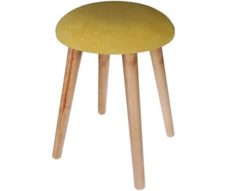 Σκαμπό υφασμάτινο Nextdeco κίτρινο με ξύλινα πόδια Υ37x35Ø εκ. Σκαμπό υφασμάτινο Nextdeco κίτρινο με ξύλινα πόδια Υ37x35Ø εκ.