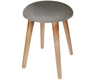 Σκαμπό υφασμάτινο Nextdeco γκρι με ξύλινα πόδια Υ37x35Ø εκ. Σκαμπό υφασμάτινο Nextdeco γκρι με ξύλινα πόδια Υ37x35Ø εκ.