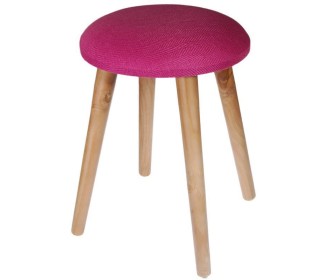 Σκαμπό υφασμάτινο Nextdeco φουξ με ξύλινα πόδια Υ37x35Ø εκ. Σκαμπό υφασμάτινο Nextdeco φουξ με ξύλινα πόδια Υ37x35Ø εκ.