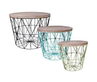 Σετ 3 τραπέζια ξύλινα με σιδερένια βάση Υ47x59.5εκ. - Y42x50εκ. - Υ37,5x40εκ. Σετ 3 τραπέζια ξύλινα με σιδερένια βάση Υ47x59.5εκ. - Y42x50εκ. - Υ37,5x40εκ.