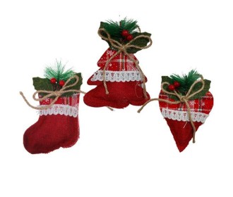 Χριστουγεννιάτικο στολίδια σε 3 σχέδια Υ12,5εκ. Χριστουγεννιάτικο στολίδια σε 3 σχέδια Υ12,5εκ.