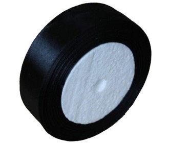 Κορδέλα σατέν με ούγια μαύρη 2,5εκ. x 22μ. Κορδέλα σατέν με ούγια μαύρη 2,5εκ. x 22μ.