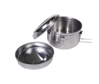 Φαγητοδοχείο inox 2 θέσεις Ø14εκ.