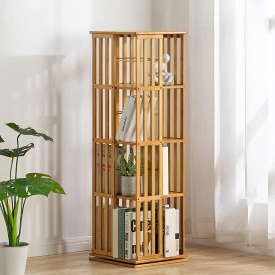 Βιβλιοθήκη ξύλινη μπαμπού Nextdeco με 5 επιπέδα περιστρεφόμενη Υ149x37x37εκ. Βιβλιοθήκη ξύλινη μπαμπού Nextdeco με 5 επιπέδα περιστρεφόμενη Υ149x37x37εκ.