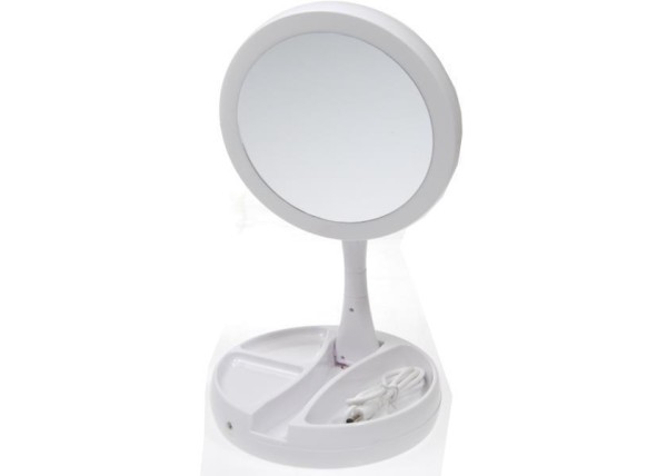 Καθρέφτης διπλός μεγεθυντικός με φώς Ø15,5εκ. Καθρέφτης διπλός μεγεθυντικός με φώς Ø15,5εκ.