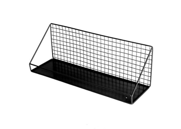 Ράφι επιτοίχιο μεταλλικό μαύρο 45x14xY16εκ.