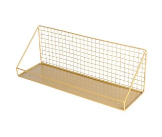 Ράφι επιτοίχιο μεταλλικό χρυσό 45x14xY16εκ. Ράφι επιτοίχιο μεταλλικό χρυσό 45x14xY16εκ.