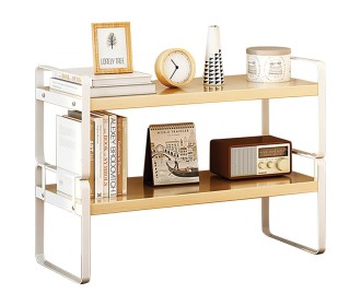 Ραφιέρα λευκή με 2 ξύλινα ράφια 40x20xΥ38εκ. Ραφιέρα λευκή με 2 ξύλινα ράφια 40x20xΥ38εκ.