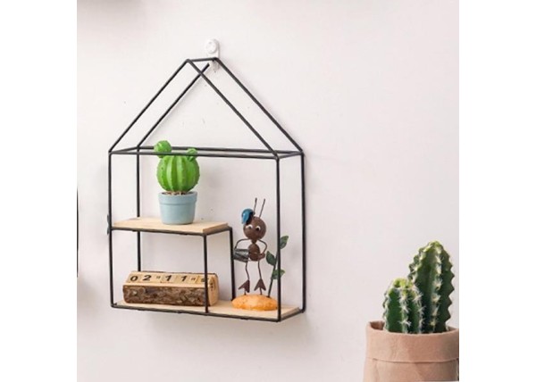 Ράφι επιτοίχιο Nextdeco minimal διπλό μαύρο Υ32,5x24,5x8εκ. Ράφι επιτοίχιο Nextdeco minimal διπλό μαύρο Υ32,5x24,5x8εκ.