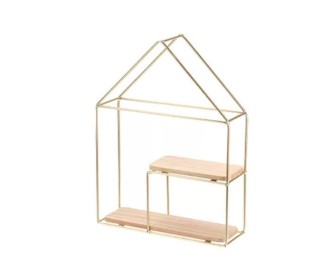 Ράφι επιτοίχιο Nextdeco minimal διπλό χρυσό Υ32,5x24,5x8εκ. Ράφι επιτοίχιο Nextdeco minimal διπλό χρυσό Υ32,5x24,5x8εκ.