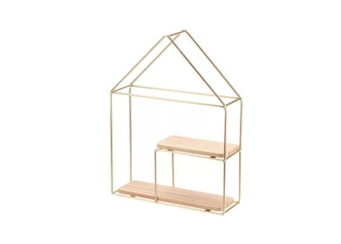 Ράφι επιτοίχιο Nextdeco minimal διπλό χρυσό Υ32,5x24,5x8εκ. Ράφι επιτοίχιο Nextdeco minimal διπλό χρυσό Υ32,5x24,5x8εκ.