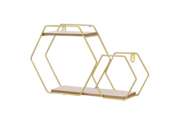 Ράφι επιτοίχιο Nextdeco minimal εξάγωνο χρυσό Υ25x25x12εκ. Ράφι επιτοίχιο Nextdeco minimal εξάγωνο χρυσό Υ25x25x12εκ.