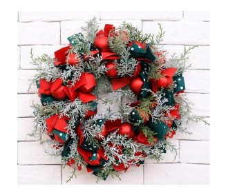 Χριστουγεννιάτικο στεφάνι με κόκκινη διακόσμηση Ø40εκ. Χριστουγεννιάτικο στεφάνι με κόκκινη διακόσμηση Ø40εκ.