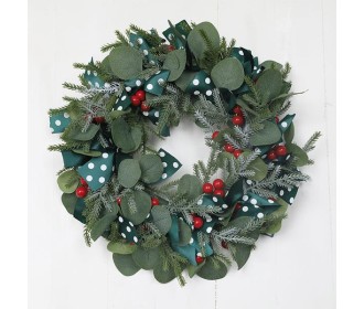 Χριστουγεννιάτικο στεφάνι πράσινο με διακόσμηση Ø40εκ. Χριστουγεννιάτικο στεφάνι πράσινο με διακόσμηση Ø40εκ.