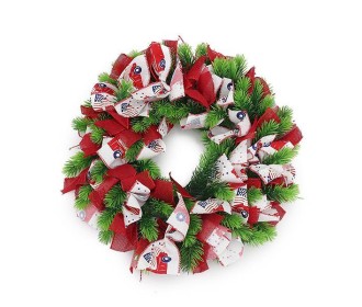 Χριστουγεννιάτικο στεφάνι πράσινο με κορδέλες Ø40εκ. Χριστουγεννιάτικο στεφάνι πράσινο με κορδέλες Ø40εκ.