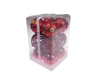 Χριστουγεννιάτικες μπάλες κόκκινες 12τεμ., 3 σχέδια,Ø6εκ. Χριστουγεννιάτικες μπάλες κόκκινες 12τεμ., 3 σχέδια,Ø6εκ.