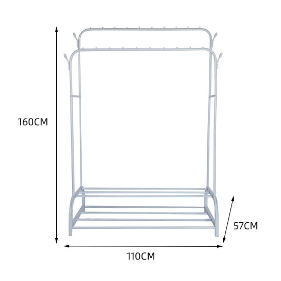 Κρεμάστρα ράγα οργάνωσης ρούχων Nextdeco λευκή Υ160x110x57εκ. Κρεμάστρα ράγα οργάνωσης ρούχων Nextdeco λευκή Υ160x110x57εκ.