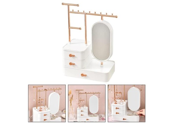 Θήκη οργάνωσης κοσμημάτων λευκή 25x15xΥ37,5εκ. Θήκη οργάνωσης κοσμημάτων λευκή 25x15xΥ37,5εκ.