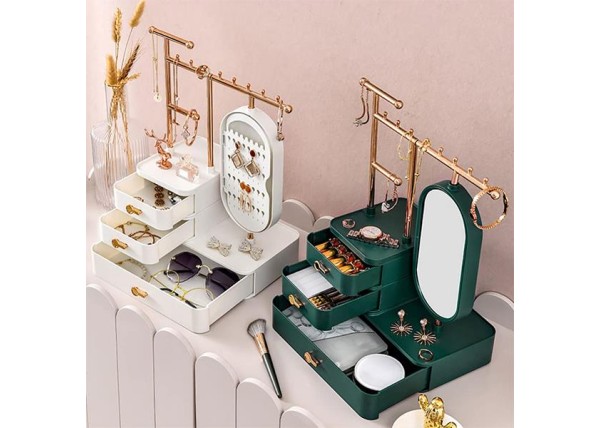 Θήκη οργάνωσης κοσμημάτων λευκή 25x15xΥ37,5εκ. Θήκη οργάνωσης κοσμημάτων λευκή 25x15xΥ37,5εκ.