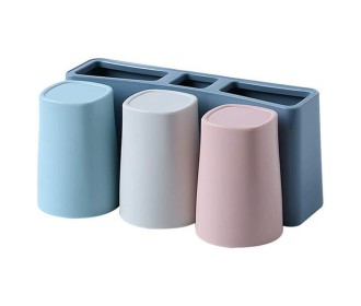 Θήκη επιτοίχια για οδοντόβουρτσες και 3 ποτηράκια 24x6xΥ11εκ. Θήκη επιτοίχια για οδοντόβουρτσες και 3 ποτηράκια 24x6xΥ11εκ.