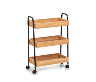 Τρόλεϊ μεταλλικό Nextdeco 3 θέσεων δίσκοι μπαμπού 49x28,5xY70εκ. Τρόλεϊ μεταλλικό Nextdeco 3 θέσεων δίσκοι μπαμπού 49x28,5xY70εκ.