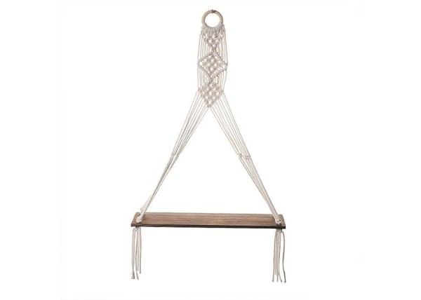 Ράφι επιτοίχιο από μακραμέ 45x14xY50εκ. Ράφι επιτοίχιο από μακραμέ 45x14xY50εκ.