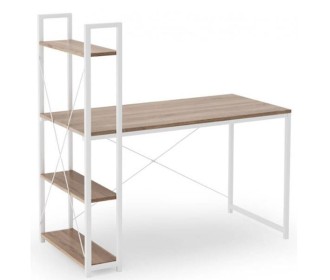 Γραφείο με μεταλλικό σκελετό και ενσωματωμένη ραφιέρα 120x40xY72-111εκ.