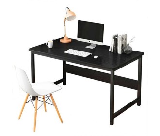 Γραφείο με μαύρο μεταλλικό σκελετό και μαύρη επιφάνεια μελαμινης 120x60xΥ72εκ.