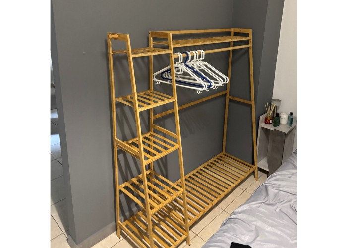 Κρεμάστρα ράγα οργάνωσης ρούχων Nextdeco ξύλινη μπαμπού Υ140x40x130εκ. Κρεμάστρα ράγα οργάνωσης ρούχων Nextdeco ξύλινη μπαμπού Υ140x40x130εκ.