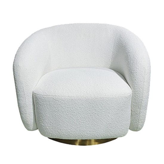 Πολυθρόνα Nextdeco Bouclé Scot μπεζ με χρυσή βάση 54x57xΥ75εκ. Πολυθρόνα Nextdeco Bouclé Scot μπεζ με χρυσή βάση 54x57xΥ75εκ.