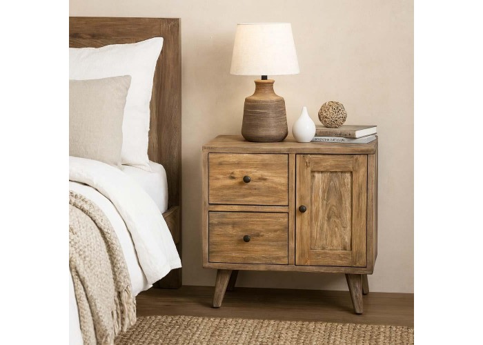 Κομοδίνο Nextdeco Tribeca ανακυκλωμένο ξύλο teak Υ55x30x60εκ.