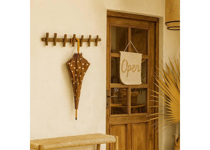 Κρεμάστρα τοίχου Nextdeco Tribeca ανακυκλωμένο ξύλο teak Υ12x5x60εκ.