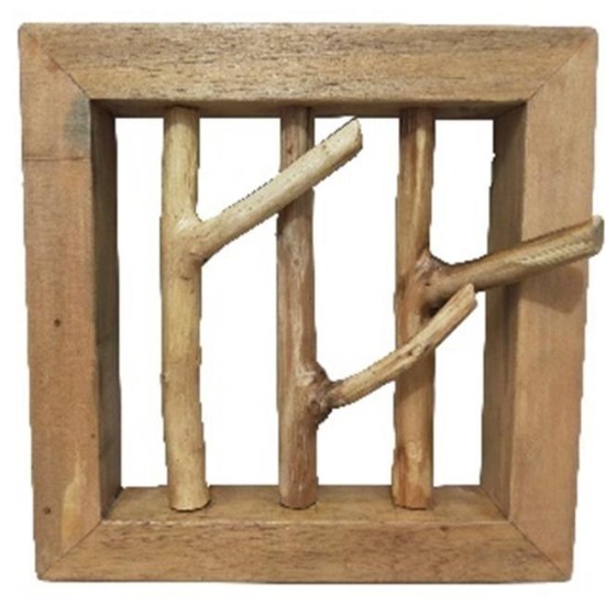 Κρεμάστρα τοίχου Nextdeco Tribeca από ξύλο teak Υ25x11/8x28εκ.