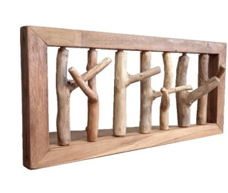 Κρεμάστρα τοίχου Nextdeco Tribeca από ανακυκλωμένο ξύλο teak Υ25x11/8x50εκ.