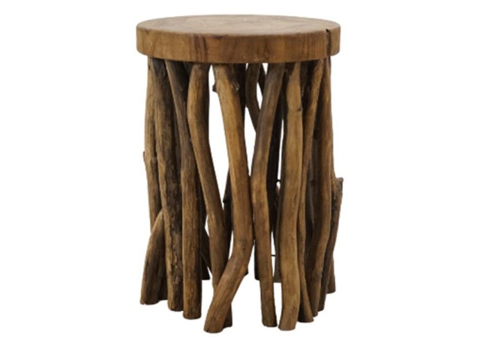 Τραπεζάκι Nextdeco Tribeca ανακυκλωμένο ξύλο teak Ø30x45εκ.