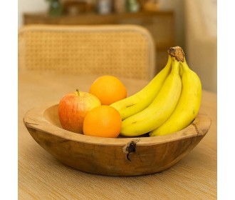 Μπωλ διακοσμητικό Nextdeco Tribeca ανακυκλωμένο ξύλο teak Ø39x11εκ.