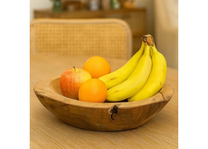 Μπωλ διακοσμητικό Nextdeco Tribeca ανακυκλωμένο ξύλο teak Ø39x11εκ.