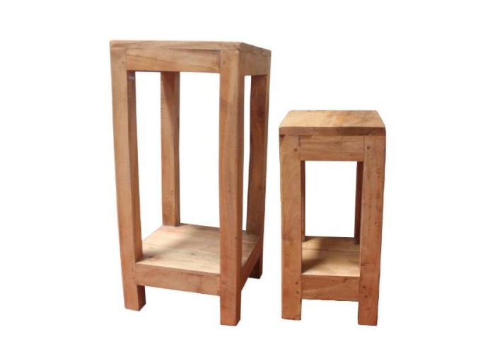 Ζαρτινιέρες Nextdeco Tribeca ανακυκλωμένο ξύλο teak Υ60x27x27εκ. - Υ50x19,5x19,5εκ.