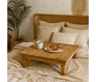 Τραπέζι σερβιρίσματος Nextdeco Tribeca ανακυκλωμένο ξύλο mahoni Υ23x45x60εκ.