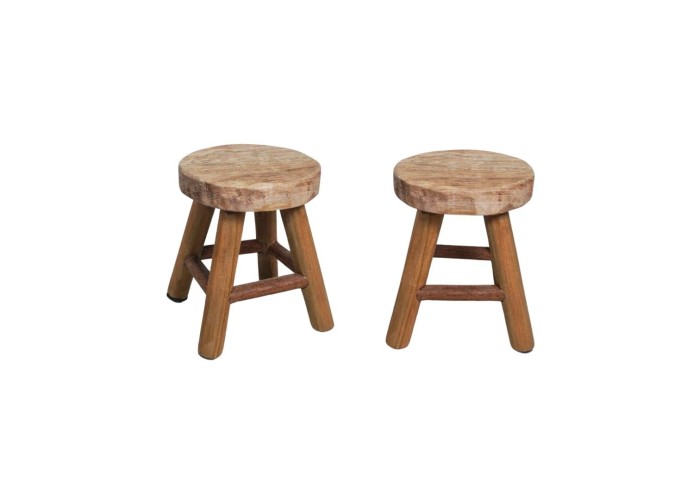 Σκαμπό Nextdeco από ανακυκλωμένο ξύλο mahoni Υ19xØ15εκ Σκαμπό Nextdeco από ανακυκλωμένο ξύλο mahoni Υ19xØ15εκ