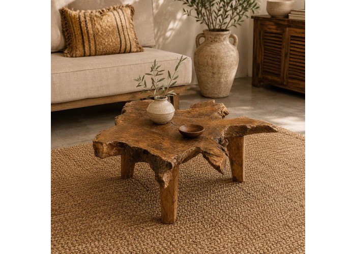 Τραπεζάκι Nextdeco από ανακυκλωμένο ξύλο teak Υ25xM48xΠ45εκ