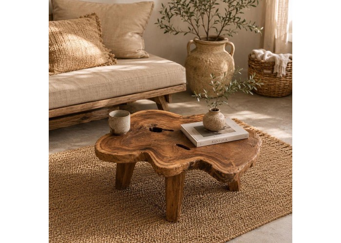 Τραπεζάκι Nextdeco από ανακυκλωμένο ξύλο teak Υ25xM48xΠ45εκ