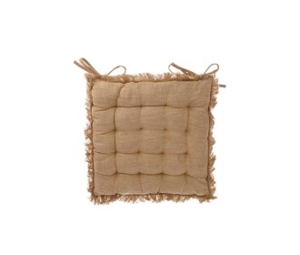 Μαξιλάρι καρέκλας καφέ από 100% βαμβάκι 40x40εκ.