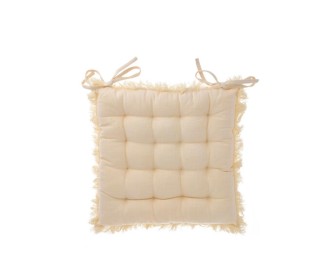 Μαξιλάρι καρέκλας μπεζ από 100% βαμβάκι 40x40εκ.