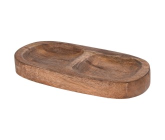 Μπωλ δύο θέσεων Υ2.5x20x10εκ. από ξύλο μάνγκο Μπωλ δύο θέσεων Υ2.5x20x10εκ. από ξύλο μάνγκο