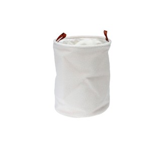 Καλάθι αποθήκευσης ή απλύτων πολυέστερ Υ50xØ38εκ. λευκό Καλάθι αποθήκευσης ή απλύτων πολυέστερ Υ50xØ38εκ. λευκό