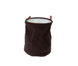 Καλάθι αποθήκευσης ή απλύτων πολυέστερ Υ50xØ38εκ. καφέ