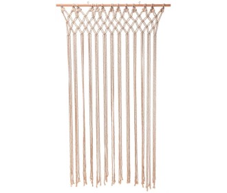 Κουρτίνα μακραμέ βαμβακερή με κουρτινόξυλο Υ180x90εκ. Κουρτίνα μακραμέ βαμβακερή με κουρτινόξυλο Υ180x90εκ.