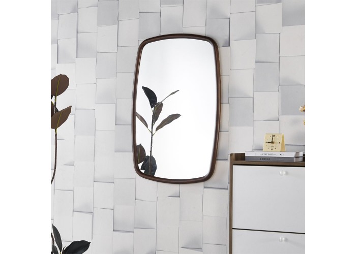 Καθρέφτης επιτοίχιος οβάλ Nextdeco ξύλο βελανιδιάς 60x90εκ.