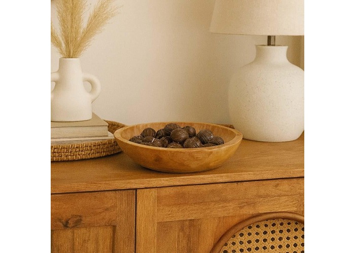 Πιάτο ανακυκλωμένο ξύλο teak Υ4xØ25εκ Πιάτο ανακυκλωμένο ξύλο teak Υ4xØ25εκ